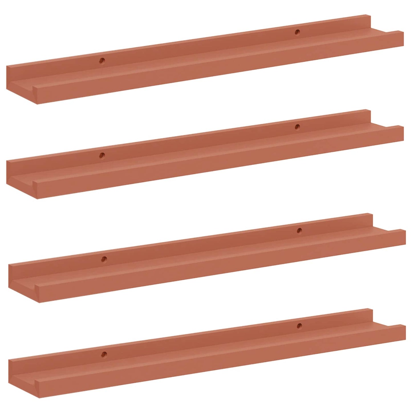 vidaXL Wall Shelf with Shelf 4 pcs Red 60 x 9 x 3 cm Engineered Wood