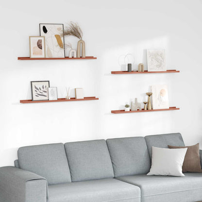 vidaXL Wall Shelf with Shelf 4 pcs Red 100 x 9 x 3 cm Engineered Wood