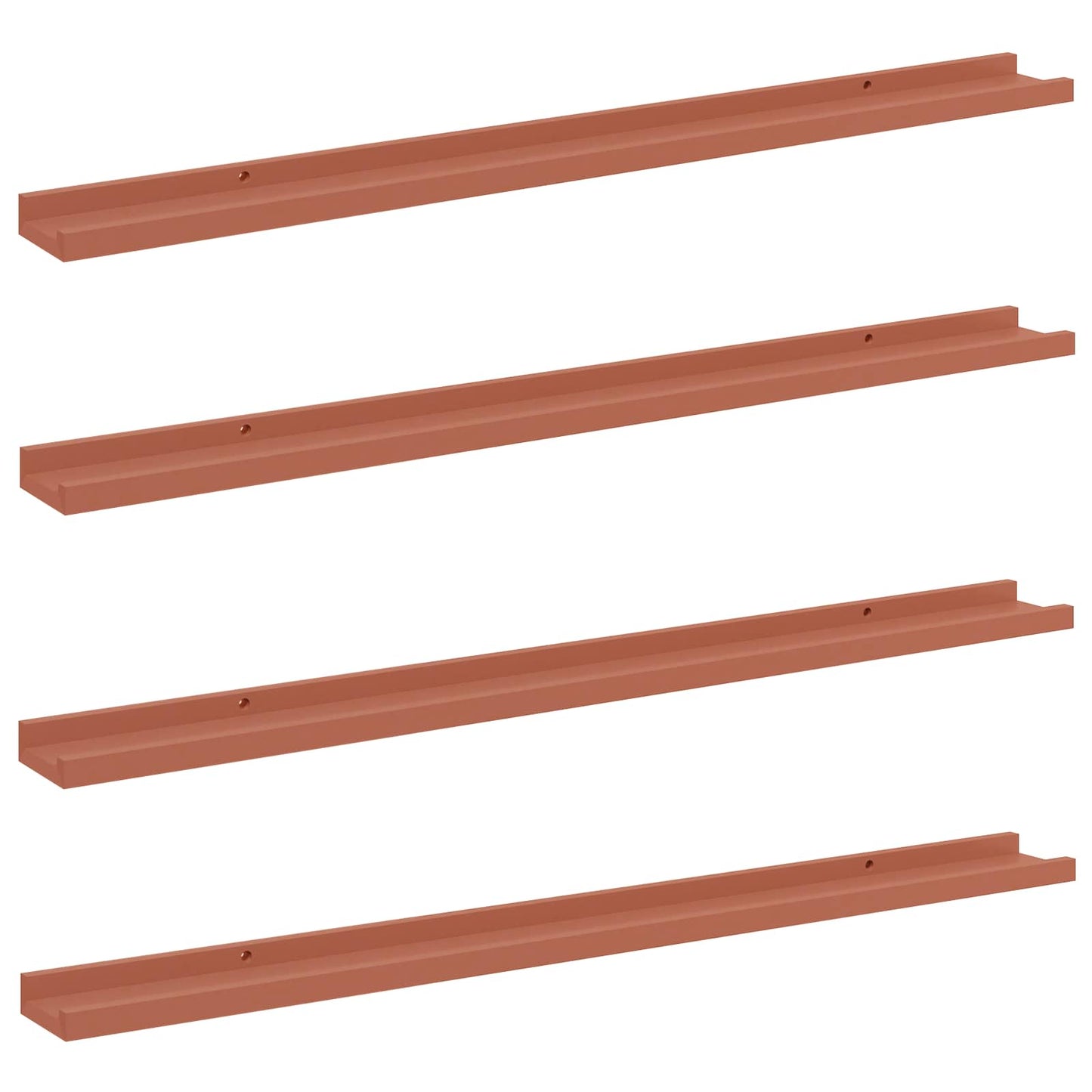 vidaXL Wall Shelf with Shelf 4 pcs Red 100 x 9 x 3 cm Engineered Wood