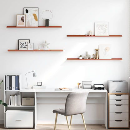 vidaXL Wall Shelf with Shelf 4 pcs Red 115 x 9 x 3 cm Engineered Wood