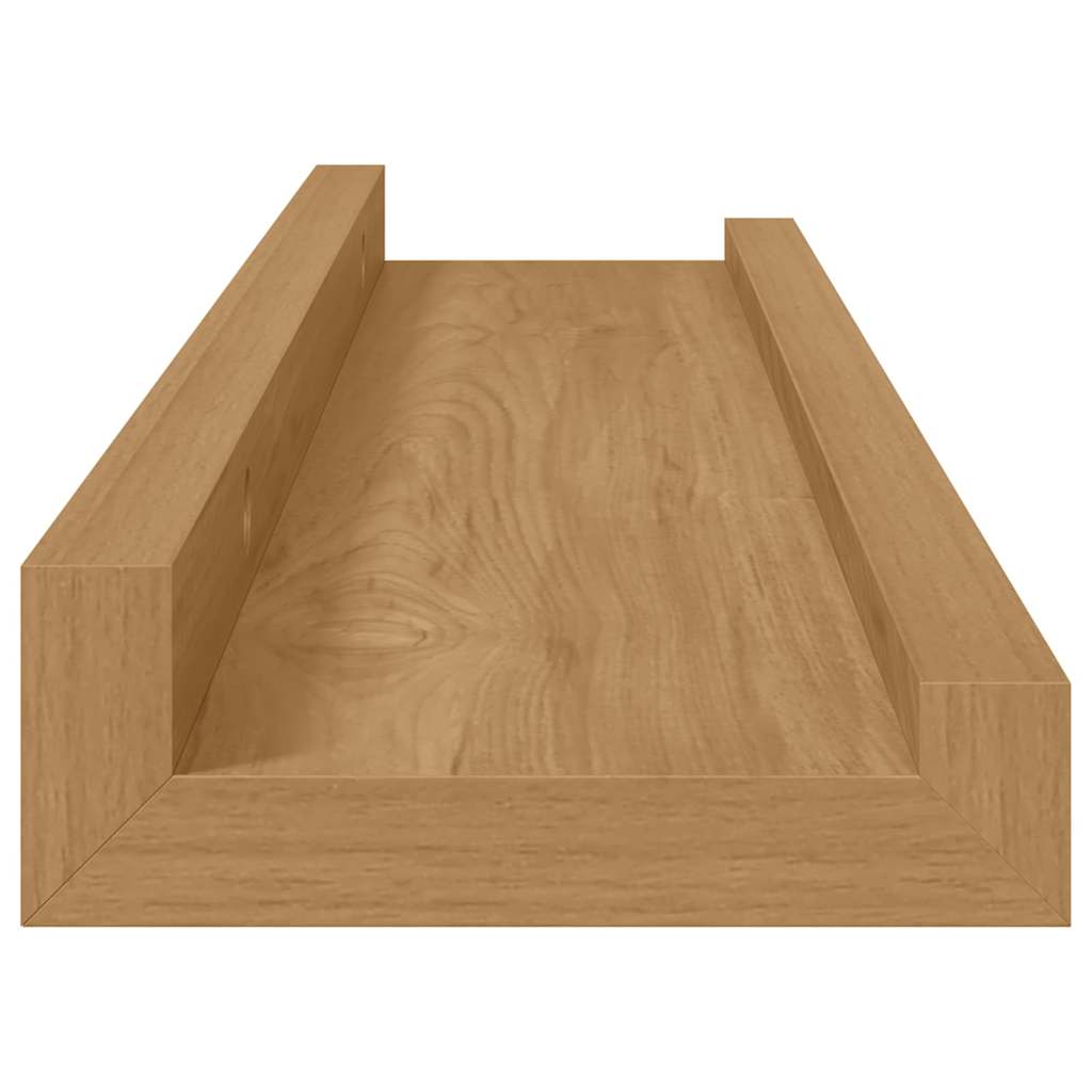 vidaXL Wall Shelf with Shelf 2 pcs Brown 40 x 9 x 3 cm Engineered Wood