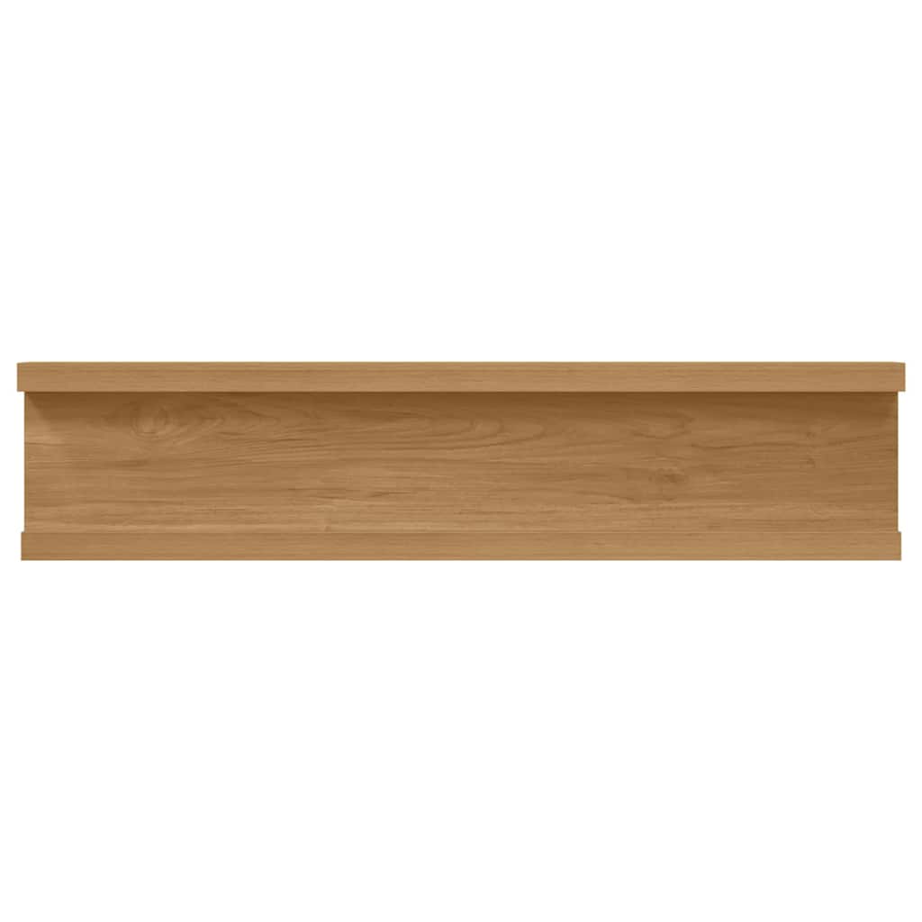 vidaXL Wall Shelf with Shelf 2 pcs Brown 40 x 9 x 3 cm Engineered Wood
