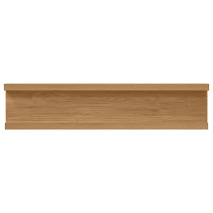 vidaXL Wall Shelf with Shelf 2 pcs Brown 40 x 9 x 3 cm Engineered Wood