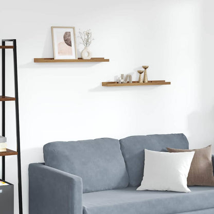 vidaXL Wall Shelf Wall-Mounted 2 pcs Brown 60 x 9 x 3 cm