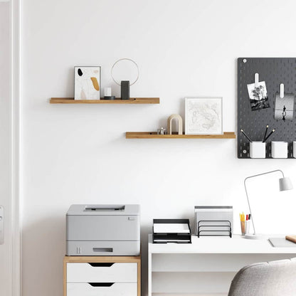 vidaXL Wall Shelf Wall-Mounted 2 pcs Brown 60 x 9 x 3 cm