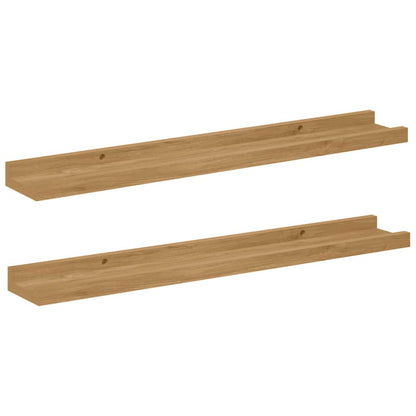 vidaXL Wall Shelf Wall-Mounted 2 pcs Brown 60 x 9 x 3 cm