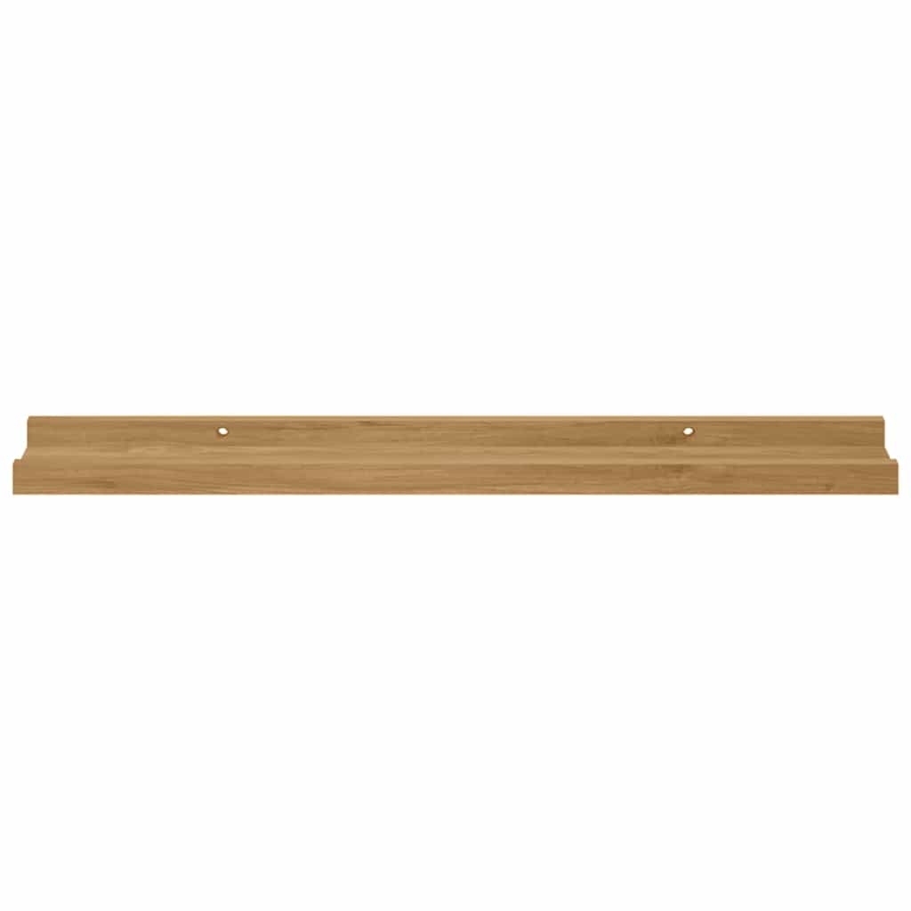 vidaXL Wall Shelf Wall-Mounted 2 pcs Brown 60 x 9 x 3 cm