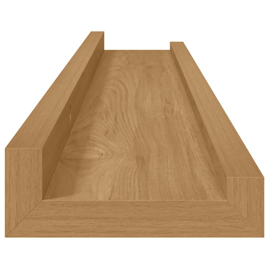 vidaXL Wall Shelf Wall-Mounted 2 pcs Brown 60 x 9 x 3 cm