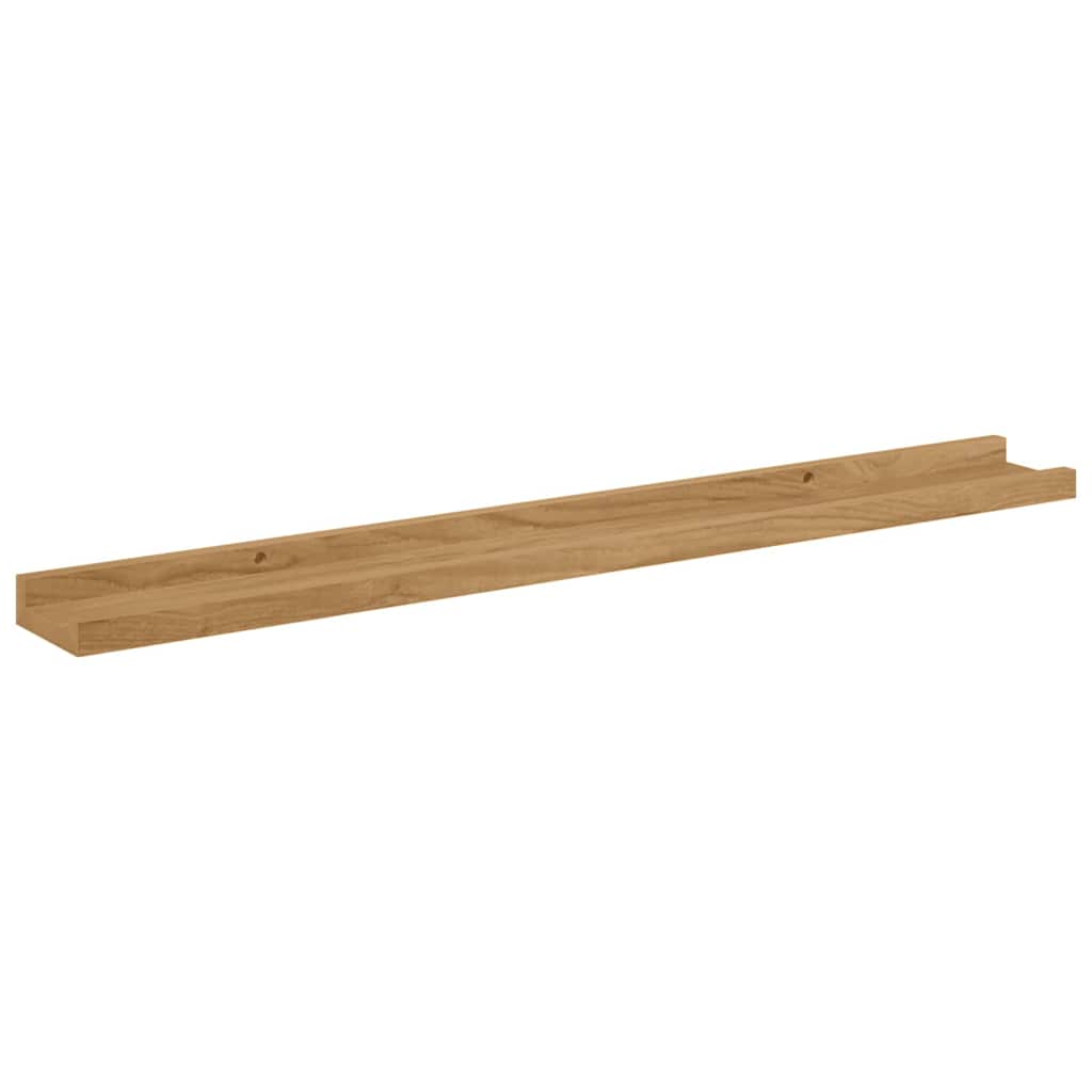vidaXL Wall Shelf with Shelf 2 pcs Brown 80 x 9 x 3 cm Engineered Wood