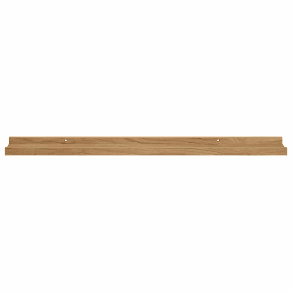 vidaXL Wall Shelf with Shelf 2 pcs Brown 80 x 9 x 3 cm Engineered Wood