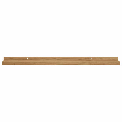 vidaXL Wall Shelf with Shelf 2 pcs Brown 80 x 9 x 3 cm Engineered Wood