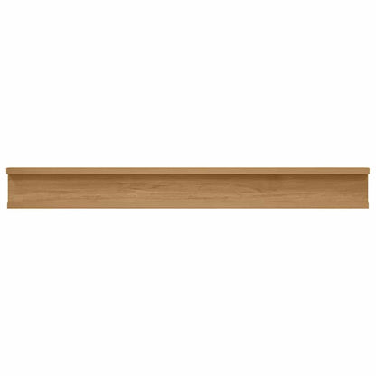 vidaXL Wall Shelf with Shelf 2 pcs Brown 80 x 9 x 3 cm Engineered Wood