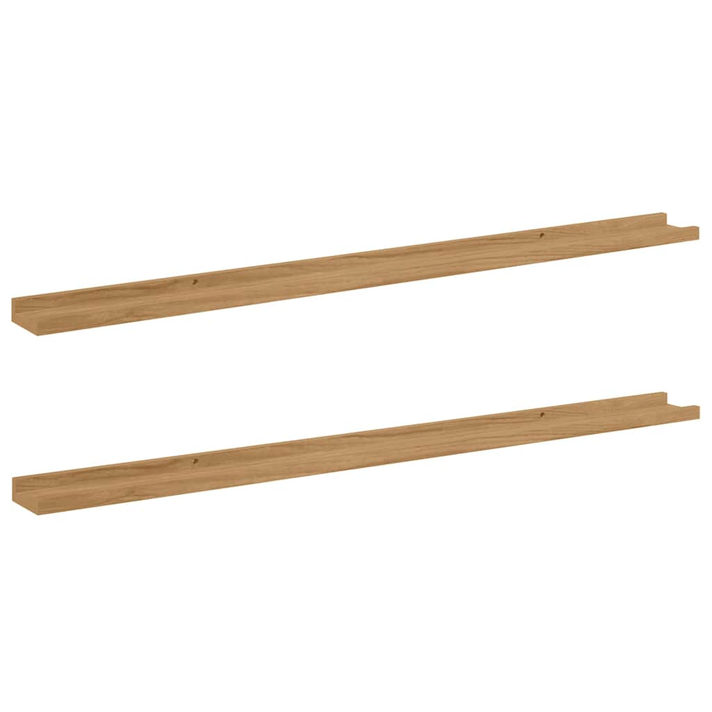 vidaXL Wall Shelf Wall-Mounted 2 pcs Brown 115 x 9 x 3 cm