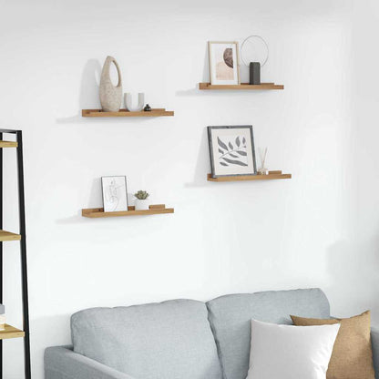 vidaXL Wall Shelf Wall-Mounted 4 pcs Brown 40 x 9 x 3 cm