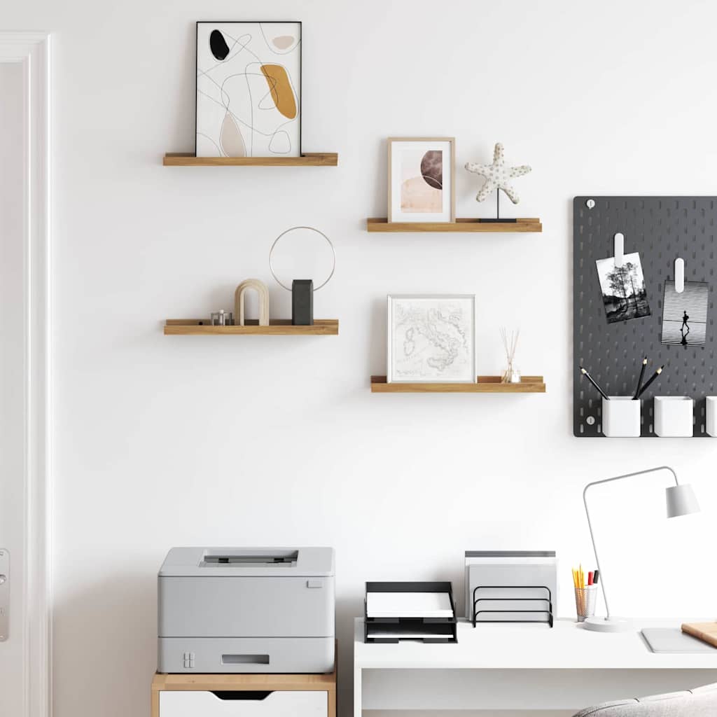 vidaXL Wall Shelf Wall-Mounted 4 pcs Brown 40 x 9 x 3 cm
