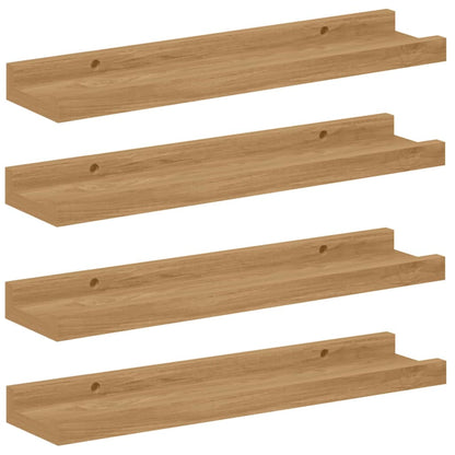 vidaXL Wall Shelf Wall-Mounted 4 pcs Brown 40 x 9 x 3 cm