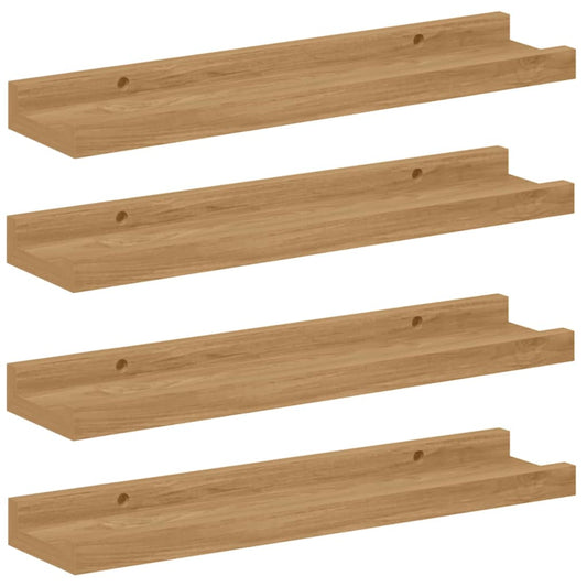vidaXL Wall Shelf 4 pcs Brown 40 x 9 x 3 cm Engineered Wood
