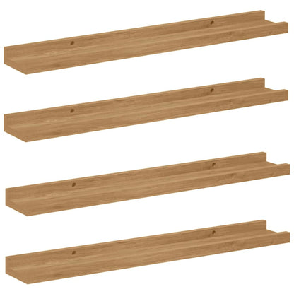 vidaXL Wall Shelf Wall-Mounted 4 pcs Brown 60 x 9 x 3 cm