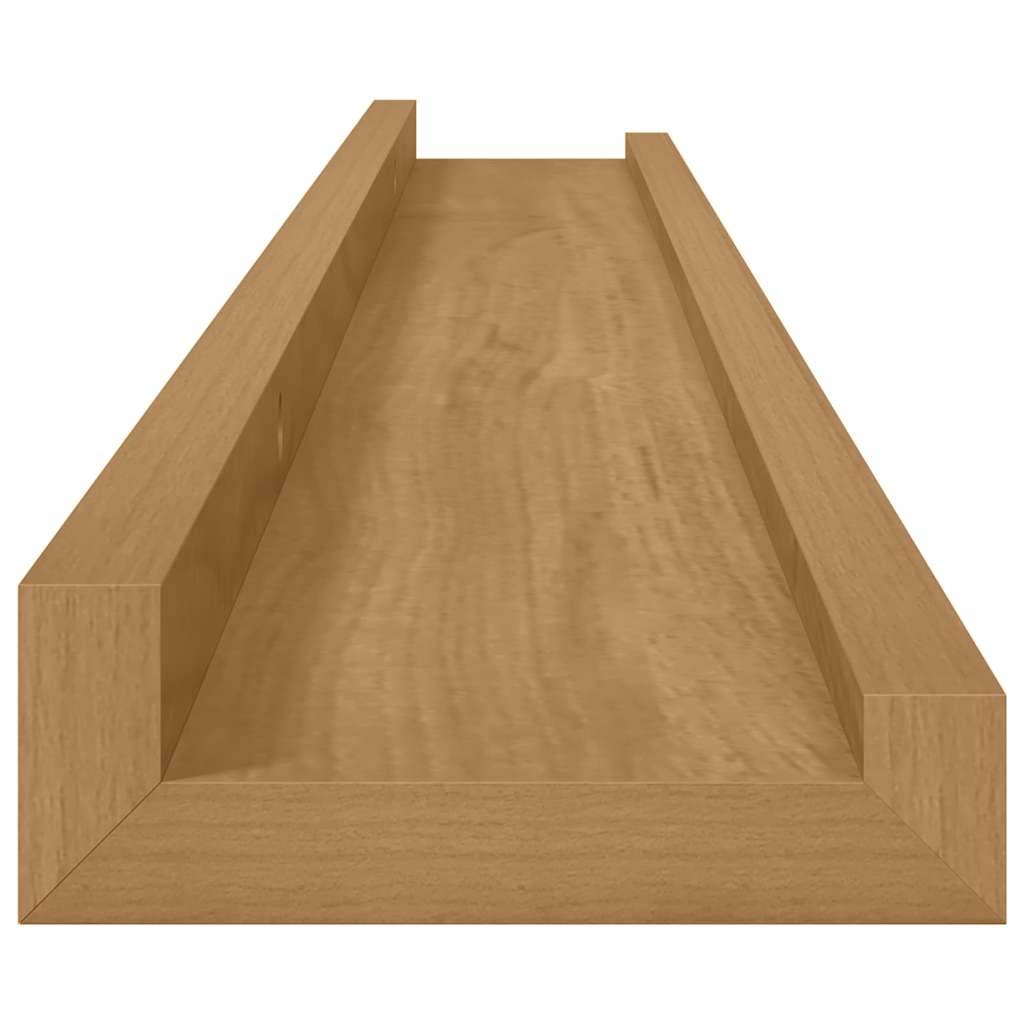 vidaXL Wall Shelf Wall-Mounted 4 pcs Brown 80 x 9 x 3 cm
