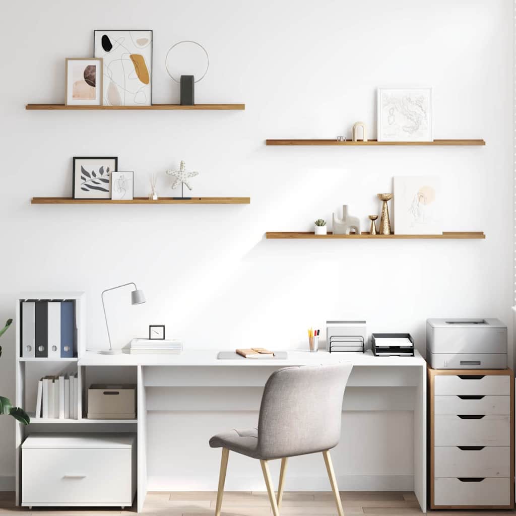 vidaXL Wall Shelf Wall-Mounted 4 pcs Brown 115 x 9 x 3 cm