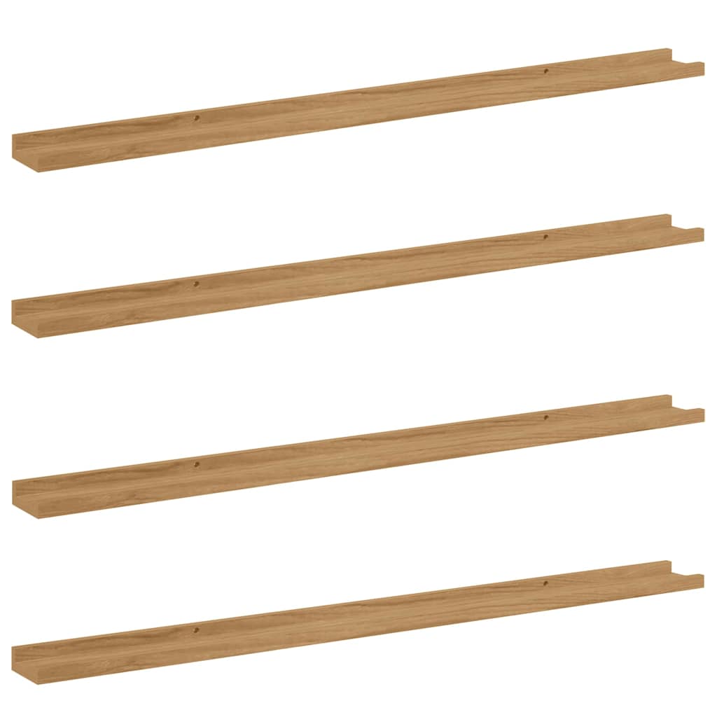 vidaXL Wall Shelf Wall-Mounted 4 pcs Brown 115 x 9 x 3 cm