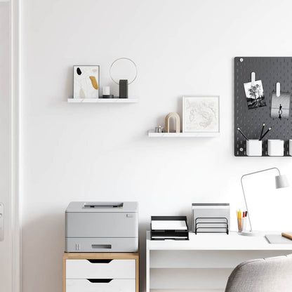 vidaXL Wall Shelf 2 pcs White Marble 40 x 9 x 3 cm Engineered Wood