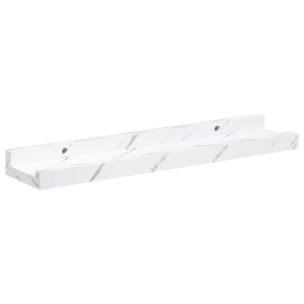 vidaXL Wall Shelf 2 pcs White Marble 40 x 9 x 3 cm Engineered Wood