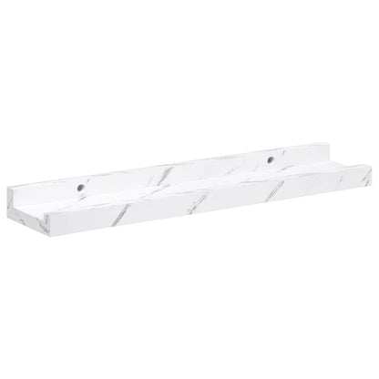 vidaXL Wall Shelf 2 pcs White Marble 40 x 9 x 3 cm Engineered Wood