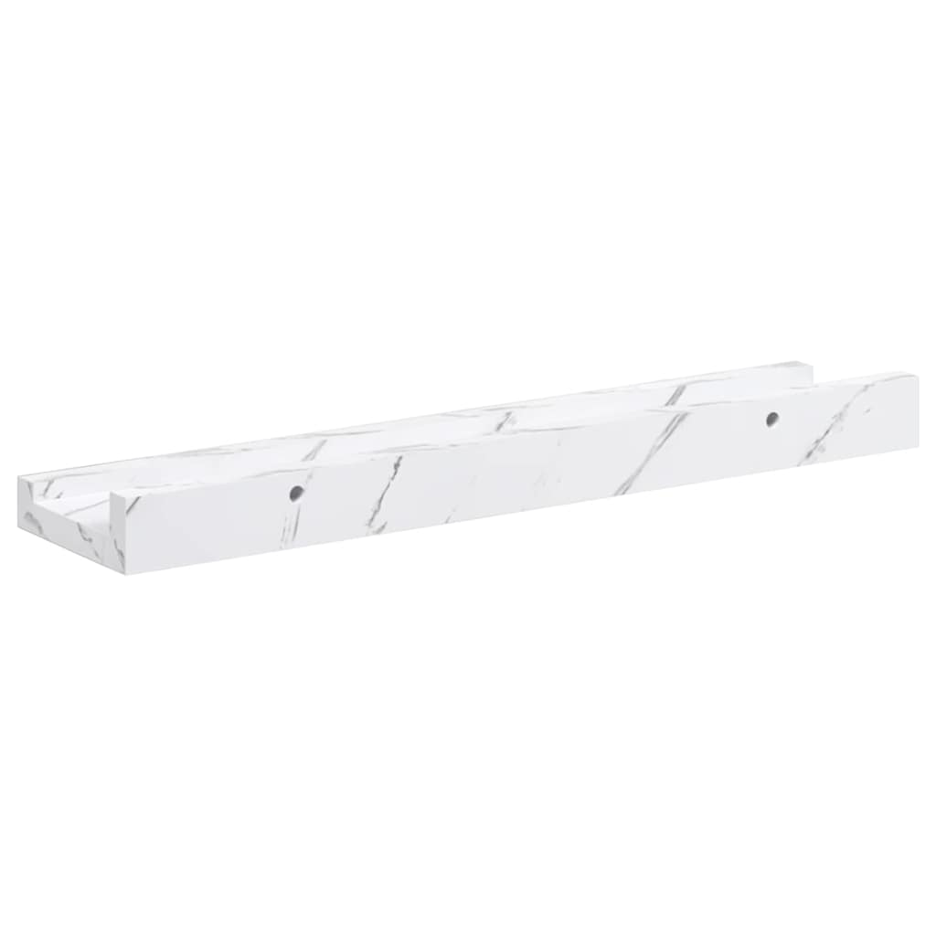 vidaXL Wall Shelf 2 pcs White Marble 40 x 9 x 3 cm Engineered Wood