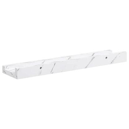 vidaXL Wall Shelf 2 pcs White Marble 40 x 9 x 3 cm Engineered Wood