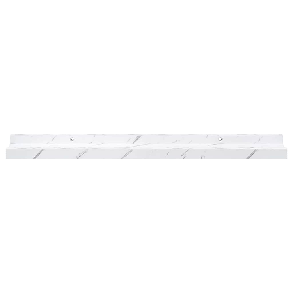 vidaXL Wall Shelf 2 pcs White Marble 60 x 9 x 3 cm Engineered Wood