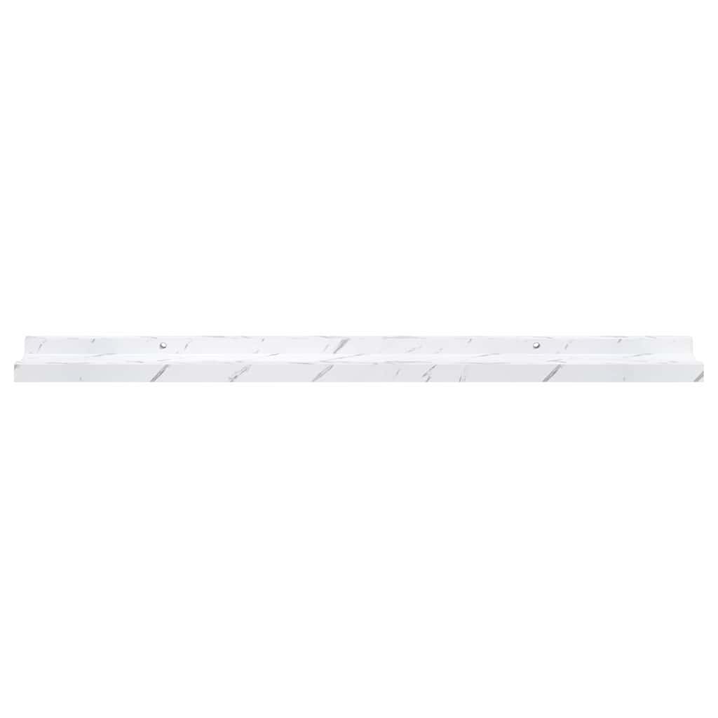 vidaXL Wall Shelf 2 pcs White Marble 80 x 9 x 3 cm Engineered Wood