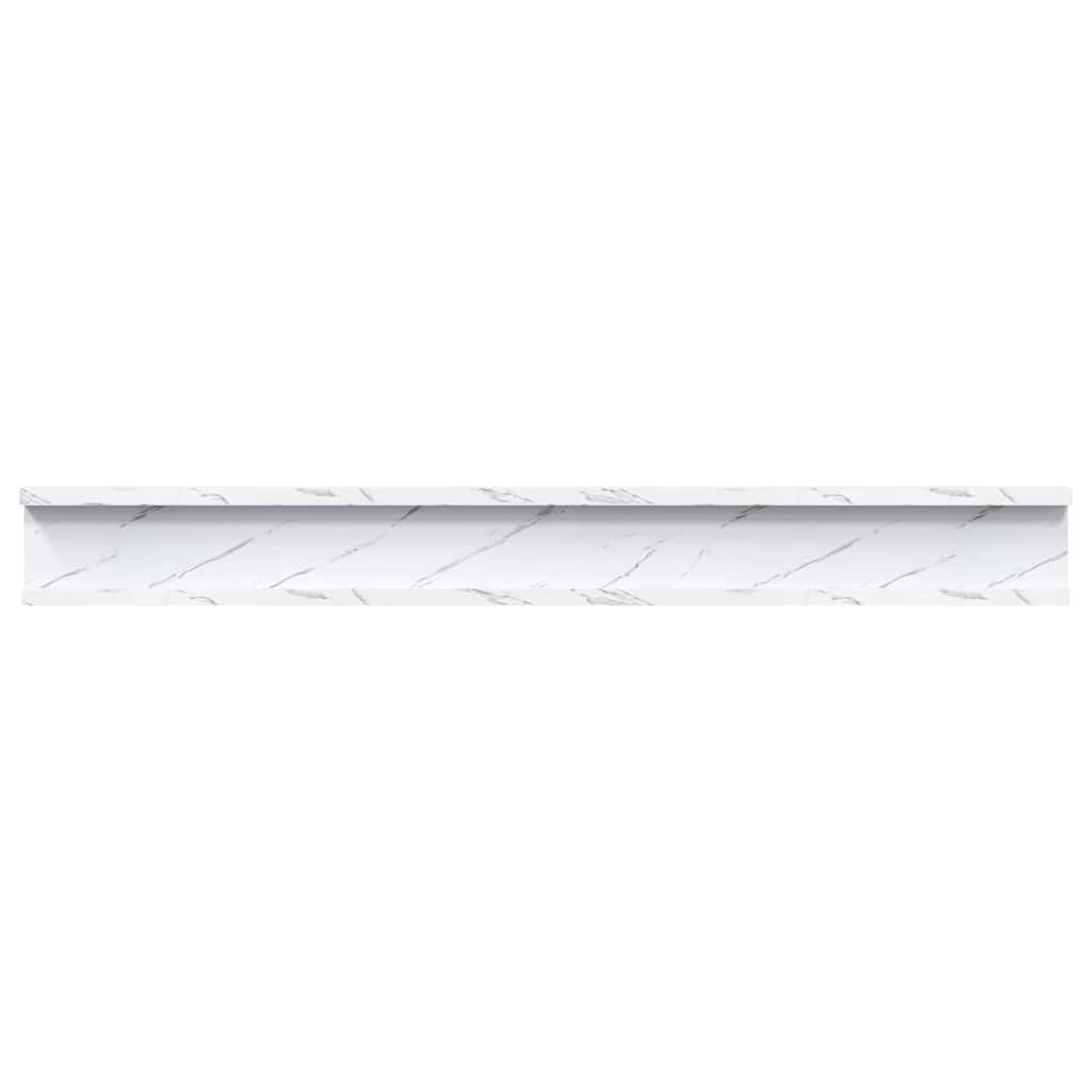 vidaXL Wall Shelf 2 pcs White Marble 80 x 9 x 3 cm Engineered Wood