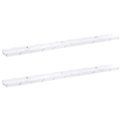 vidaXL Wall Shelf 2 pcs White Marble 100 x 9 x 3 cm Engineered Wood