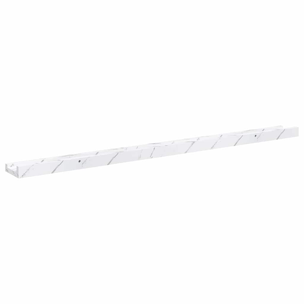 vidaXL Wall Shelf 2 pcs White Marble 100 x 9 x 3 cm Engineered Wood