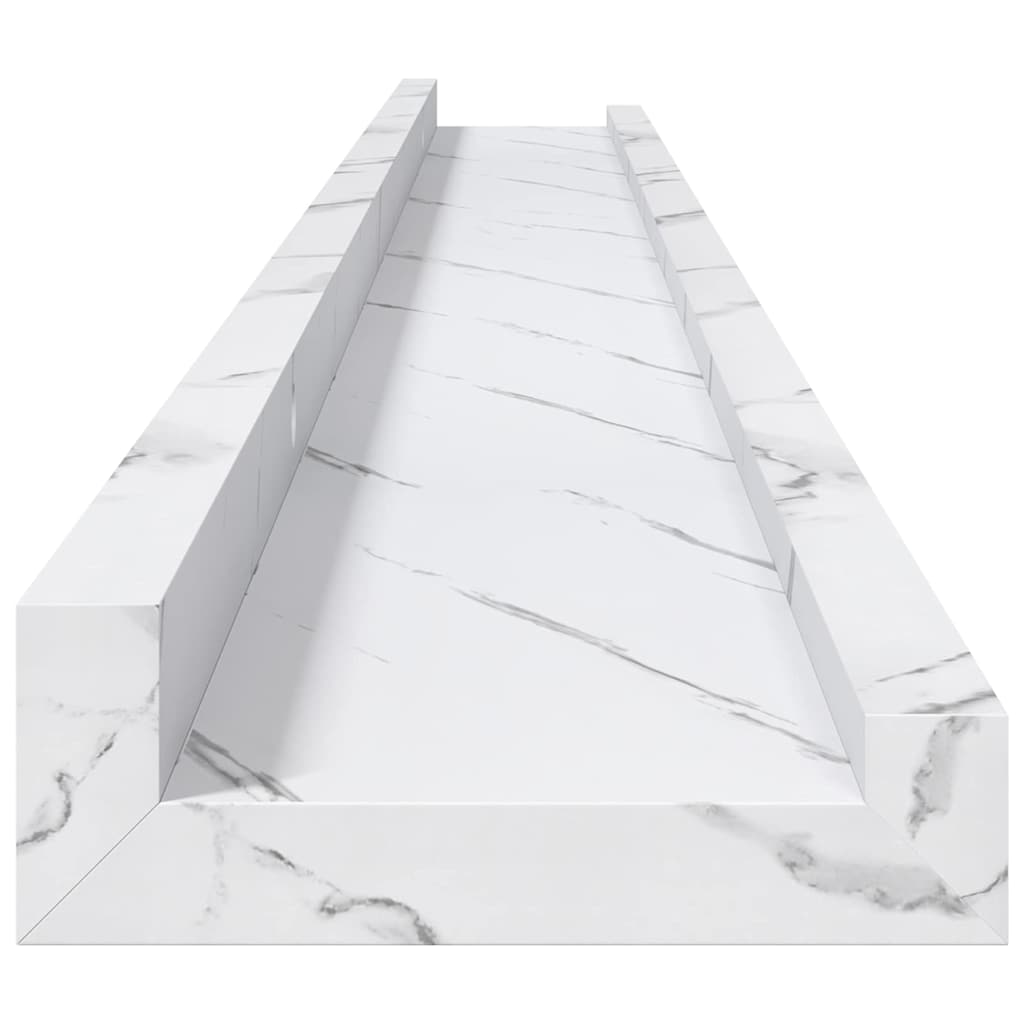 vidaXL Wall Shelf 2 pcs White Marble 100 x 9 x 3 cm Engineered Wood