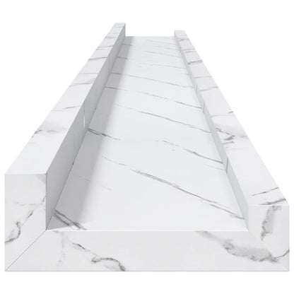 vidaXL Wall Shelf 2 pcs White Marble 100 x 9 x 3 cm Engineered Wood