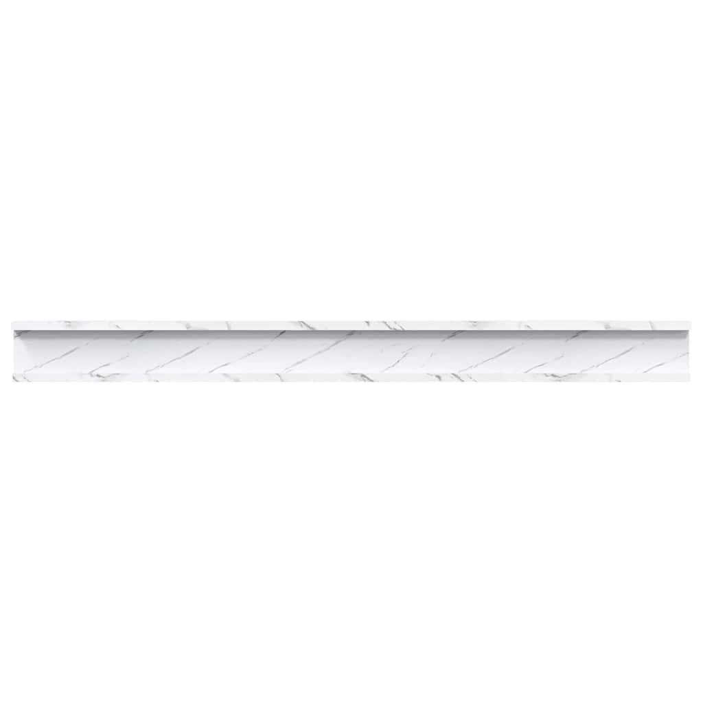 vidaXL Wall Shelf 2 pcs White Marble 100 x 9 x 3 cm Engineered Wood