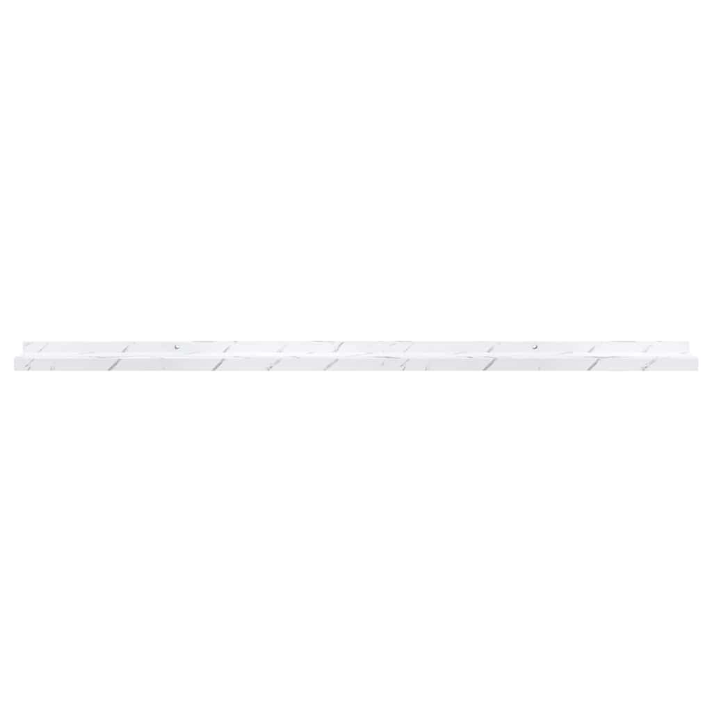 vidaXL Wall Shelf 2 pcs White Marble 115 x 9 x 3 cm Engineered Wood