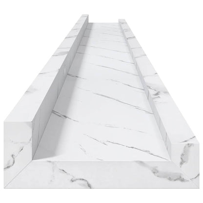 vidaXL Wall Shelf 2 pcs White Marble 115 x 9 x 3 cm Engineered Wood