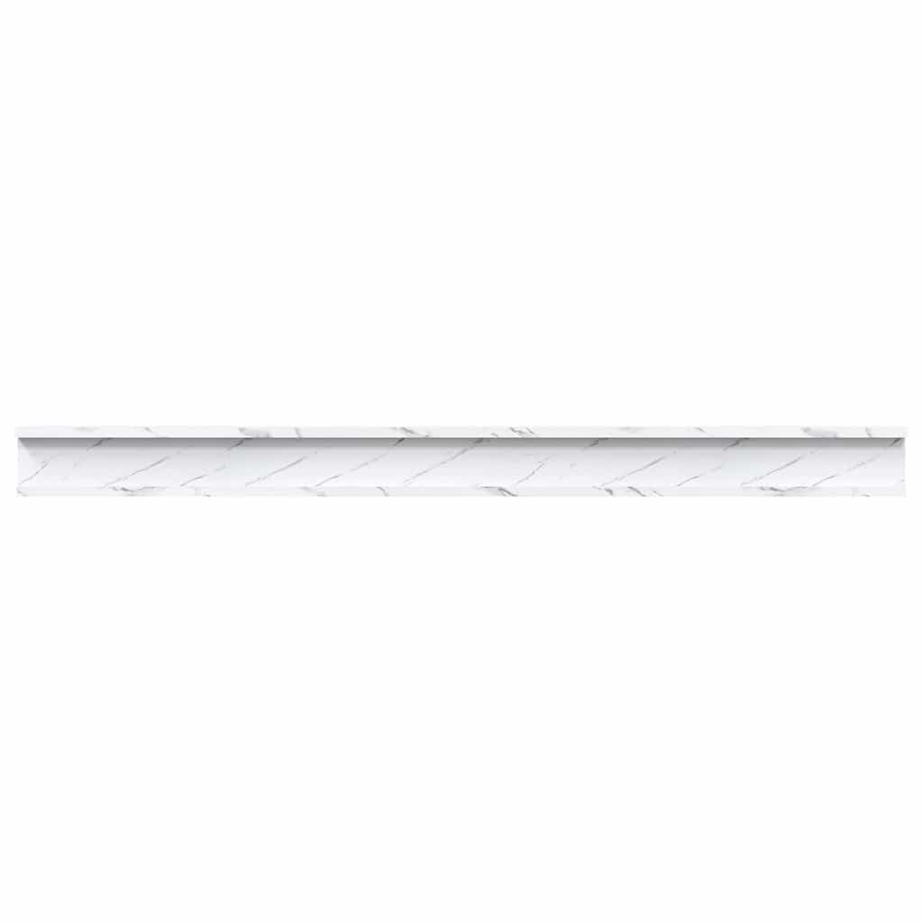 vidaXL Wall Shelf 2 pcs White Marble 115 x 9 x 3 cm Engineered Wood