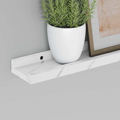 vidaXL Wall Shelf 4 pcs White Marble 40 x 9 x 3 cm Engineered Wood