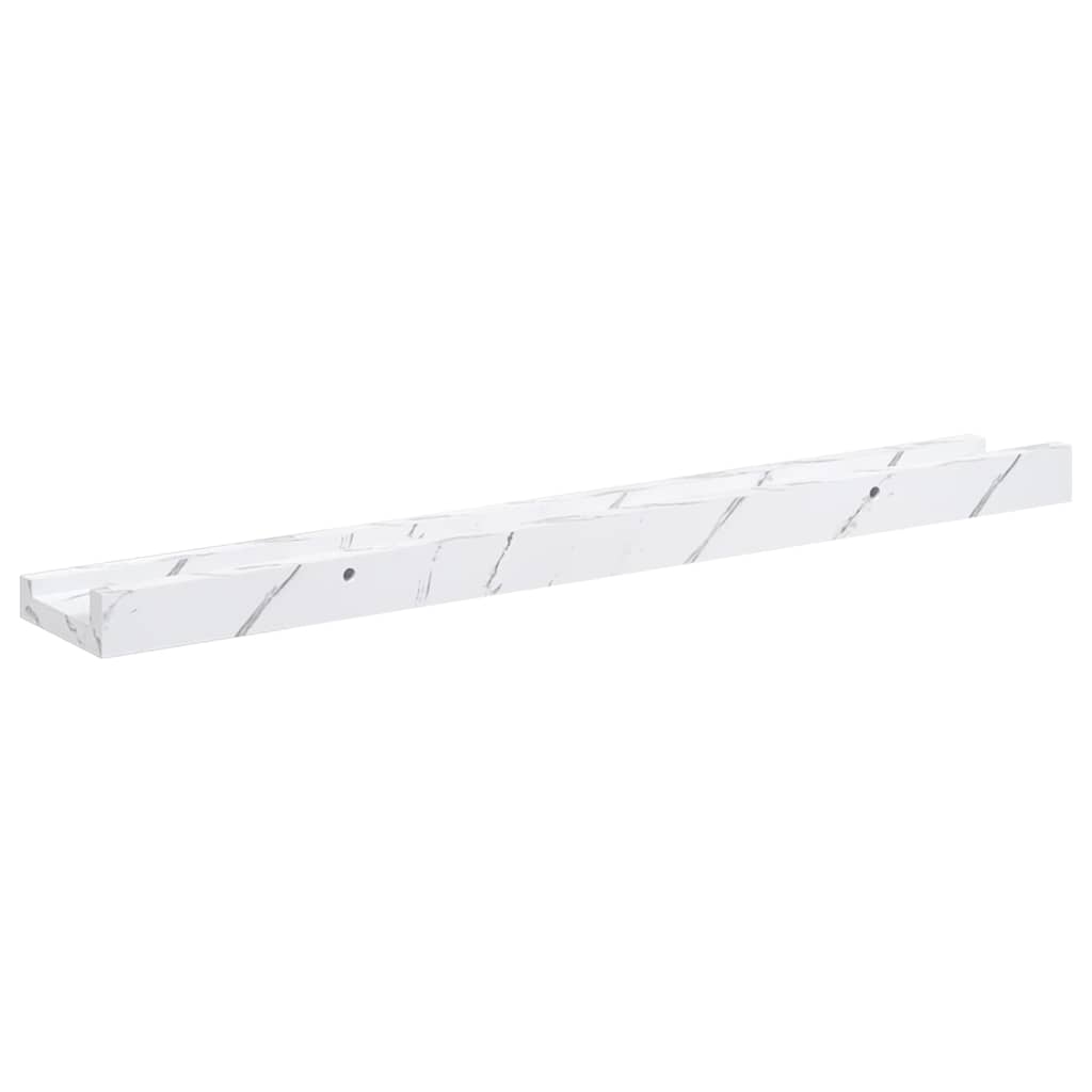 vidaXL Wall Shelf 4 pcs White Marble 60 x 9 x 3 cm Engineered Wood