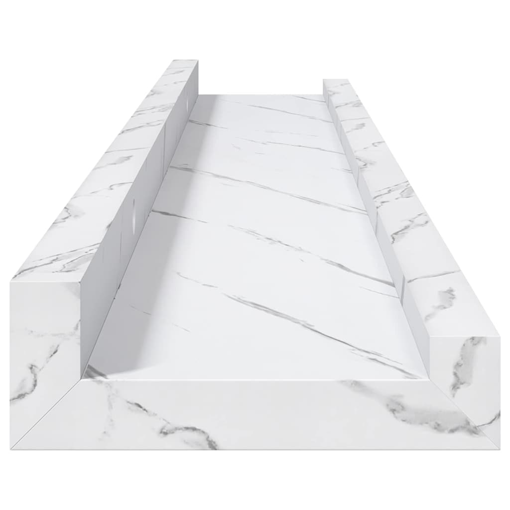 vidaXL Wall Shelf 4 pcs White Marble 60 x 9 x 3 cm Engineered Wood