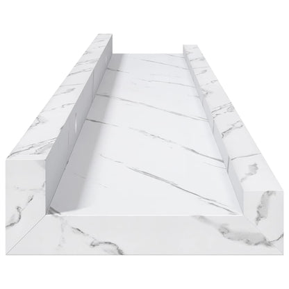 vidaXL Wall Shelf 4 pcs White Marble 60 x 9 x 3 cm Engineered Wood
