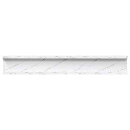 vidaXL Wall Shelf 4 pcs White Marble 60 x 9 x 3 cm Engineered Wood