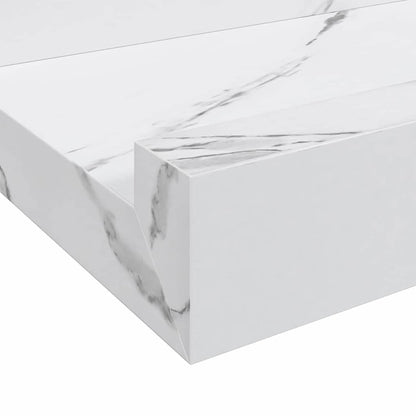 vidaXL Wall Shelf 4 pcs White Marble 80 x 9 x 3 cm Engineered Wood