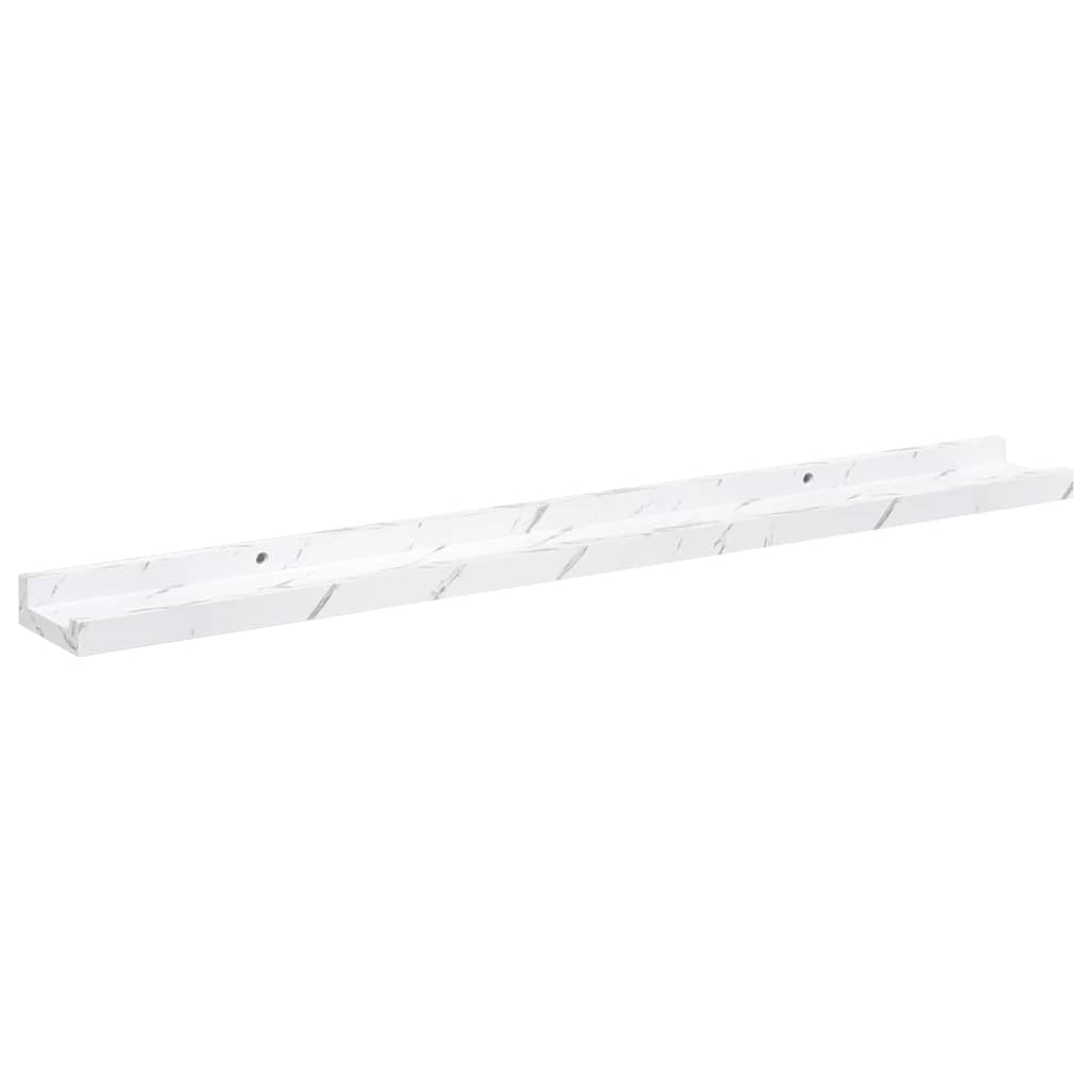 vidaXL Wall Shelf 4 pcs White Marble 80 x 9 x 3 cm Engineered Wood
