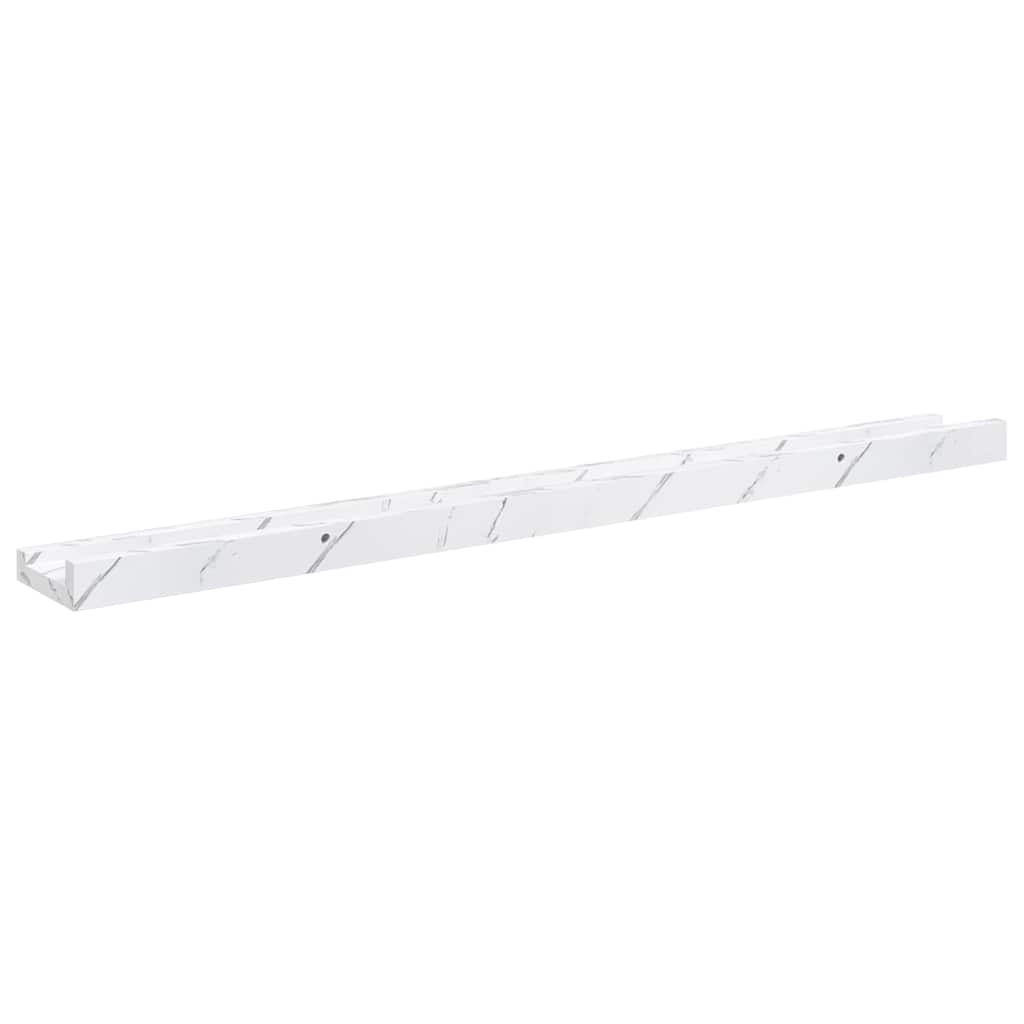 vidaXL Wall Shelf 4 pcs White Marble 80 x 9 x 3 cm Engineered Wood