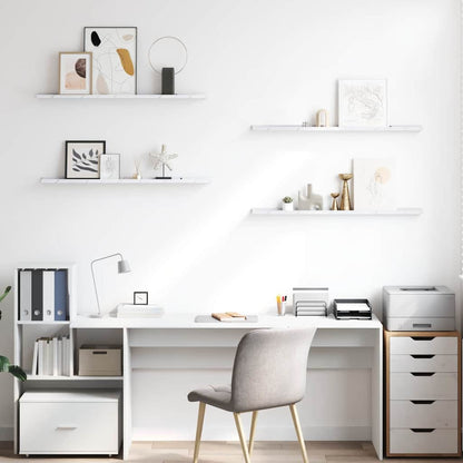 vidaXL Wall Shelf 4 pcs White Marble 100 x 9 x 3 cm Engineered Wood